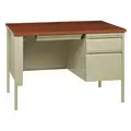 Hirsh Office Desk: HL10000 Series, 45 in Overall W, 29 1/2 in, 24 in Overall Dp, Oak Top, Right