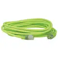Southwire Extension Cord, Outdoor, 15.0 A, 125V AC, Number of Outlets 1, Green