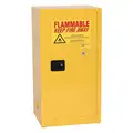 Eagle Flammables Safety Cabinet: Standard Slimline, 16 gal, 23 1/4 in x 18 in x 44 in, Yellow, Manual Close