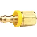 Push-On Hose Fitting: Hose Barb x NPTF, 1/2 in x 1/2 in Fitting Size, Male x Female, Brass x Brass