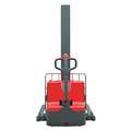 Powered Straddle Stacker: 2,200 lb Load Capacity, 45 516 in x 3 7/8 in, Adj, Push Button