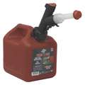 Gas Can, Plastic, 1 gal Capacity, 8" Height, 8" Length, 6" Width, Self Venting