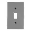 Hubbell Wiring Device-Kellems Toggle Switch Wall Plate: 1 Gangs, Standard, Gray, Plastic