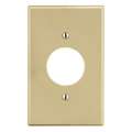 Hubbell Wiring Device-Kellems Single Receptacle Wall Plate: Single Circular Opening, Plastic, Ivory, 1 Outlet Openings
