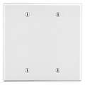 Hubbell Wiring Device-Kellems Blank Box Mount Wall Plate: Blank, Plastic, White, 0 Outlet Openings, 0 Switch Openings