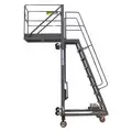 Ballymore Unsupported, 11-Step, Cantilever Rolling Ladder with Serrated Step Tread; 136" to 188" Platform Height, 48" Platform Depth