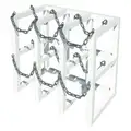 Instock Gas Cylinder Rack: Vertical, 45 in x 18 in x 30 in, For 3 Cylinders, 11 in Max Cylinder Dia