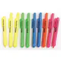 Ability One Highlighter: Chisel, Retractable, Assorted, Pen Style, 10 PK