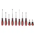 Tether Ready Magnetized Tip Screwdriver Set, Phillips, Slotted, Square, Ergonomic