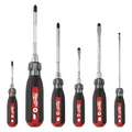 Tether Ready Screwdriver Set, Phillips, Slotted, Ergonomic, Number of Pieces 6