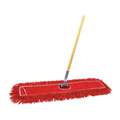 Tough Guy Dust Mop Kit: Nylon/Polyester/Steel/Wood, Launderable, 5 in Dp, Wood, 60 in Handle Lg