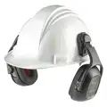 Hard Hat Mounted Ear Muffs, 25 dB Noise Reduction Rating NRR, Dielectric Yes, Black