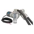 Fuel Transfer Pump: 12 VDC, 20 GPM, 14 ft Hose Lg, Cast Aluminum, Manual, 3/8