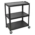Utility Cart: Black, Steel, 3 Shelves