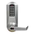 Electronic Keyless Lock: Entry with Key Override, Keypad, Cylindrical Mounting, Zinc, Lever