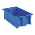 Akro-Mils Stack and Nest Container: 3.7 gal, 18 in x 11 in x 6 in, Blue, 225 lb Stack Cap.