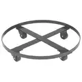Justrite Cross-Brace Drum Dolly with Support Ring: 600 lb Load Capacity, For 55 gal Cntnr Cap, Round
