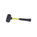 Nupla Dead Blow Hammer without Tips: Fiberglass Handle, Ribbed Grip, 22 oz Head Wt, 2 in Face Dia, Steel