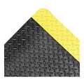 Notrax Antifatigue Runner: Diamond Plate, 3 ft x 12 ft, 3/4 in Thick, Black with Yellow Border