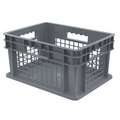 Akro-Mils Straight Wall Container, Gray, 8 1/4 inH x 15 3/4 inL x 11 3/4 inW, 1EA