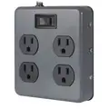 Power First Outlet Strip, Commercial and Industrial, Metal, 4 Total Number of Outlets, 15.0 A, 6 ft