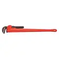 Pipe Wrench, Steel, Natural, Jaw Capacity 48 in, Serrated, Overall Length 105 1/2 cm, Straight