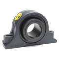 Pillow Block Bearing: 2 in Bore, Fixed, Cast Iron, 2 1/4 in Shaft Ht, 2 Holes