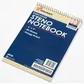 Steno Note Pad: 6 in x 9 in Sheet Size, Gregg, White, 80 Sheets, Blue, Card Stock, 12 PK