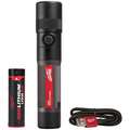 Milwaukee Cordless Flashlight: 4 V, Battery Included, LED, 100 lm/1100 lm/600 lm, Adj Focus
