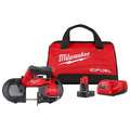 Milwaukee Portable Band Saw Kit: 30 9/16 in Blade Lg, 2 1/2 in x 2 1/2 in, 0 to 570, Brushless Motor, (1) 4 Ah
