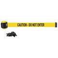Banner Stakes Magnetic Wall Mount Barrier, Yellow Belt with Black Writing, Caution - Do Not Enter