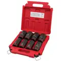 Milwaukee IMPACT SOCKET SET: 3/4 in Drive Size, 8 Pieces, 1 in to 1 1/2 in Socket Size Range