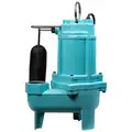 Sewage pump: 4/10, 115 VAC, Snap Action Vertical Float, 2 in Max. Dia Solids