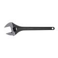 Proto Adjustable Wrench: Alloy Steel, Black Oxide, 18 7/32 in Overall L, 2 15/32 in Jaw Capacity