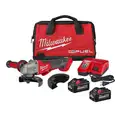 Milwaukee Angle Grinder Kit: 4 1/2 in_5 in Wheel Dia, Paddle, without Lock-On, Brushless Motor, (2) 6 Ah