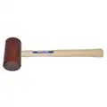 Rawhide Mallet: Wood Handle, 24 oz Head Wt, 1 1/2 in Dia, 4 in Head Lg, 17 in Overall Lg, Natural