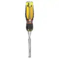 Stanley Short Blade Chisel: Plastic, 9 in Overall Lg, 1/2 in Wd, Straight Tip Shape