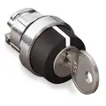 Non-Illuminated Selector Switch Operator: 22 mm Size, Metal, Keyed, No Cam, Black, 1/12/13/2/3/4/4X