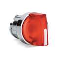 Schneider Electric Illuminated Selector Switch Operator: Red, Metal, Module Not Included, Lever, LED