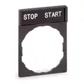 Schneider Electric 22 mm Rectangular Stop-Start Legend Plate, Plastic, White/Black and Red