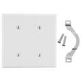 Hubbell Wiring Device-Kellems Blank Wallplate: Blank, Plastic, White, 0 Outlet Openings, 0 Switch Openings