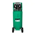 Air Compressor: Quiet, Oil Free, 26 gal, Vertical, 2 hp, 5.2 cfm @ 90 psi, 120 VAC, 16 A