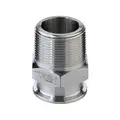 Straight Adapter: 316L Stainless Steel, Clamp x MNPT, 2 in Tube OD, 2 in x 2 in Pipe Size, 32 RA