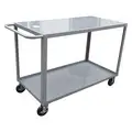 Utility Cart with Lipped & Flush Metal Shelves, Load Capacity 1,200 lb, Number of Shelves 2
