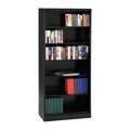 Tennsco Bookcase: Assembled, 6 Shelves, Black, 18 in Dp, 84 in H, 36 in W, 150 lb Shelf Capacity