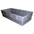 Storage Tote, Color Gray, Outside Height 13 1/2 in, Outside Length 48 1/2 in