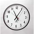 American Time Wall Clock: Manual, Arabic, Round, 12 in Face Dia., Battery, Analog