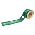 Brady Self-Adhesive, Vinyl Pipe Marker; Fits Pipe Size O.D.: 2-1/2" to 6", Legend: Chilled Water Supply