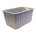New England Plastics Nesting Container: 31.26 gal, 28 1/2 in x 19 in x 15 in, Gray