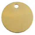C.H. Hanson Blank Tag: Brass, 2 in Dia, Brass, 0.04 in Thick, Round, 25 PK